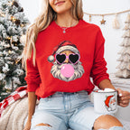 Santa Heart Glasses And Bubble Gum - Christmas Unisex Crewneck T-Shirt Sweatshirt Hoodie