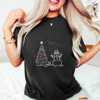 Snowman And Cat - Christmas Unisex Crewneck T-Shirt Sweatshirt Hoodie