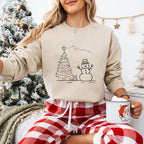 Snowman And Cat - Christmas Unisex Crewneck T-Shirt Sweatshirt Hoodie