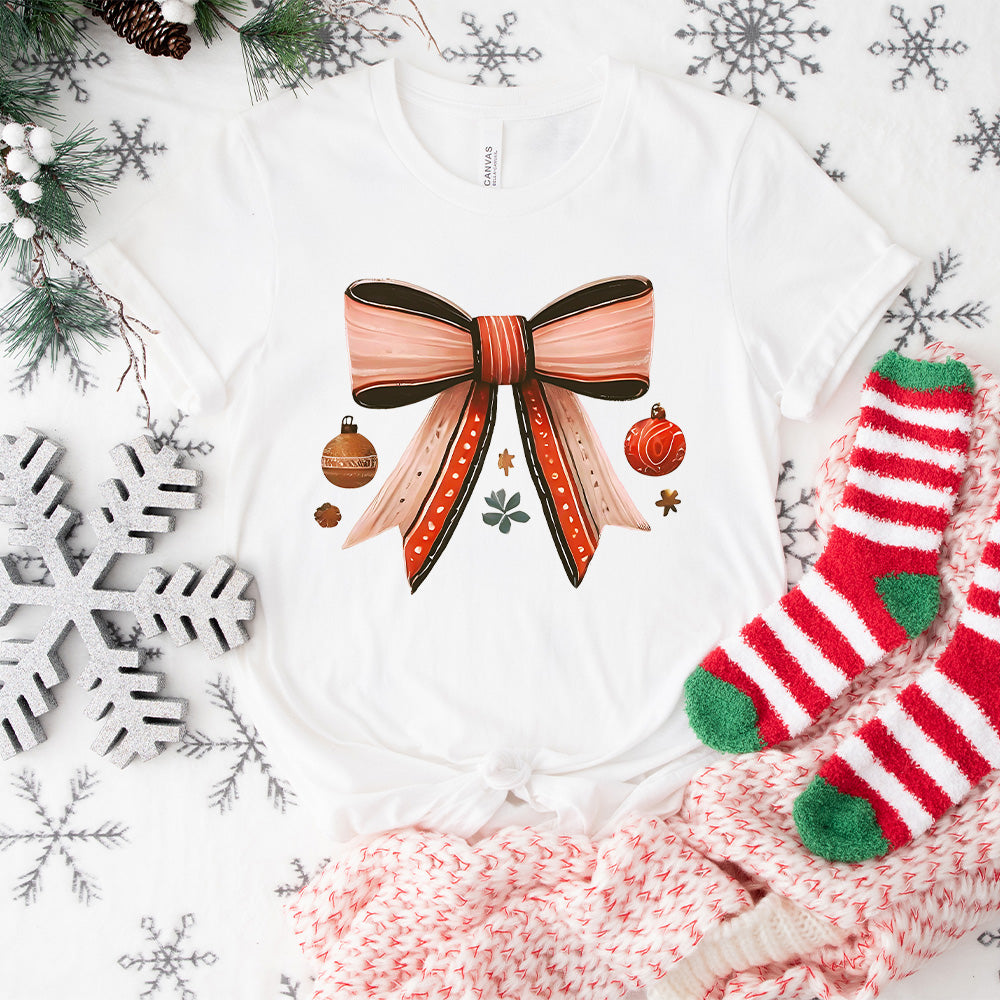 Red Ribbon And Baubles - Christmas Unisex Crewneck T-Shirt Sweatshirt Hoodie