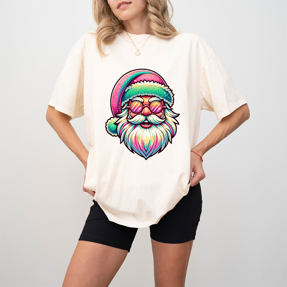 Colorful Santa Glasses Design - Christmas Unisex Crewneck T-Shirt Sweatshirt Hoodie