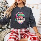 Colorful Santa Glasses Design - Christmas Unisex Crewneck T-Shirt Sweatshirt Hoodie