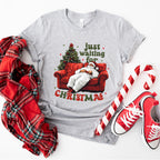 Just Waiting For Christmas Couch - Christmas Unisex Crewneck T-Shirt Sweatshirt Hoodie