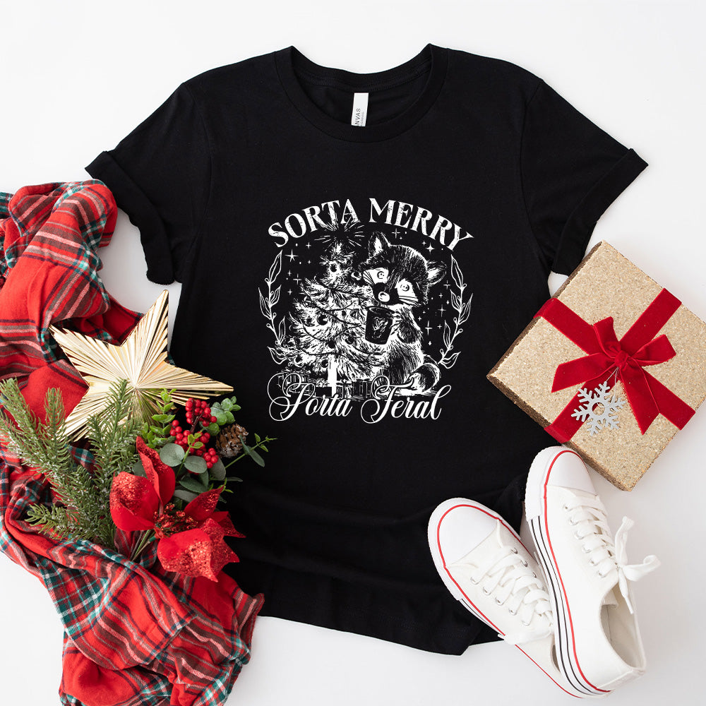 Sorta Merry Sorta Feral - Christmas Unisex Crewneck T-Shirt Sweatshirt Hoodie