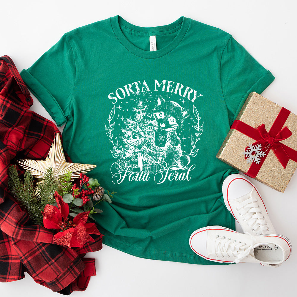 Sorta Merry Sorta Feral - Christmas Unisex Crewneck T-Shirt Sweatshirt Hoodie