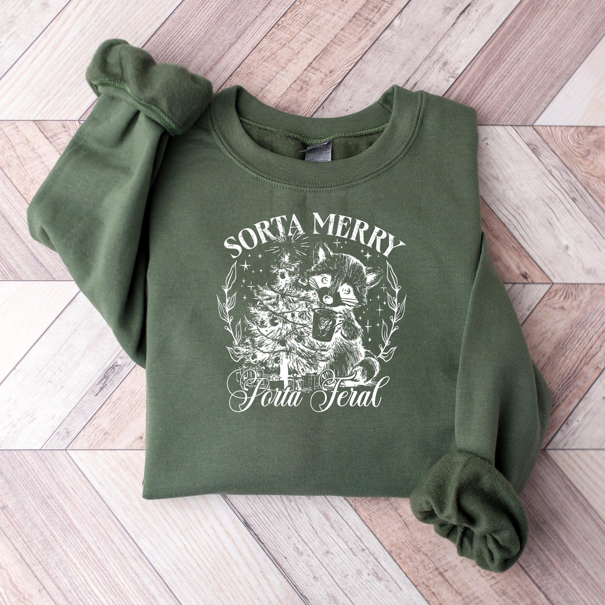 Sorta Merry Sorta Feral - Christmas Unisex Crewneck T-Shirt Sweatshirt Hoodie