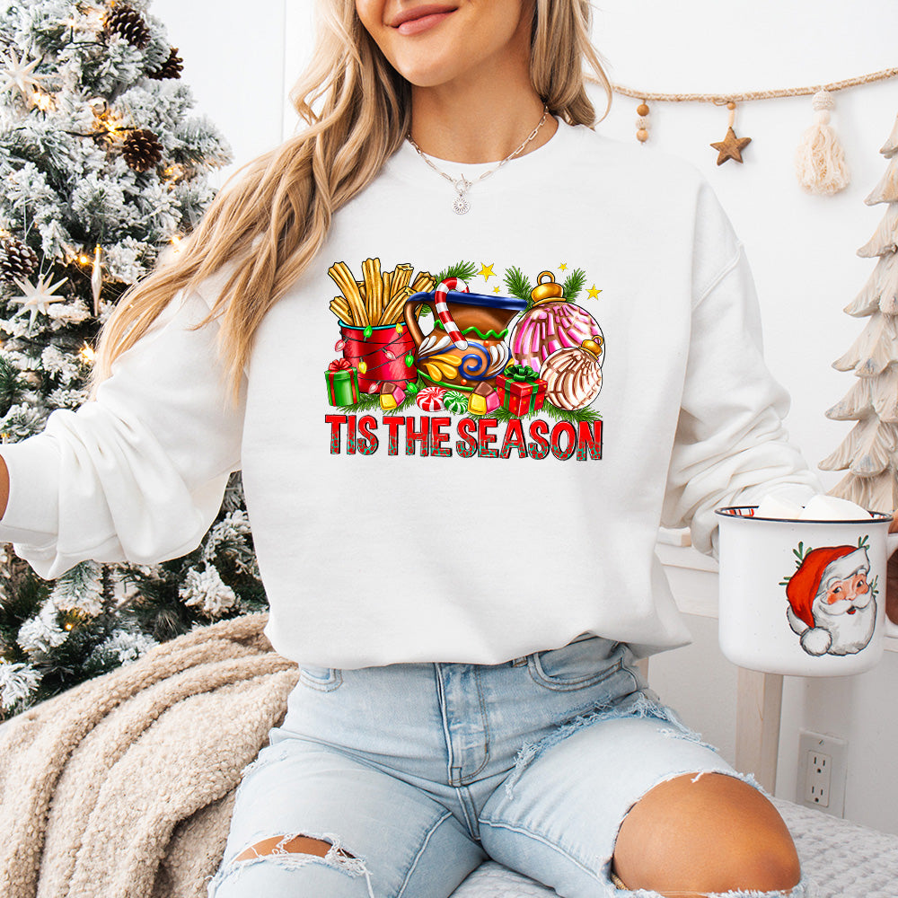 Tis The Season Churros - Christmas Unisex Crewneck T-Shirt Sweatshirt Hoodie