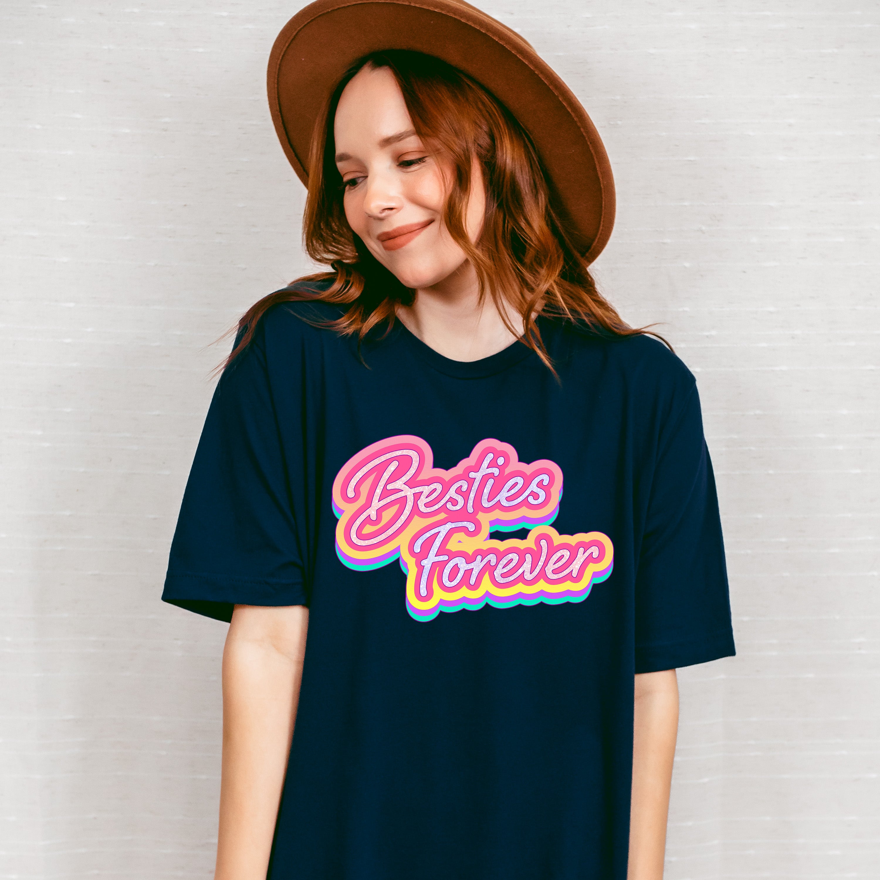 Besties Forever Neon Sign - Best Friends Unisex Crewneck T-Shirt Sweatshirt Hoodie