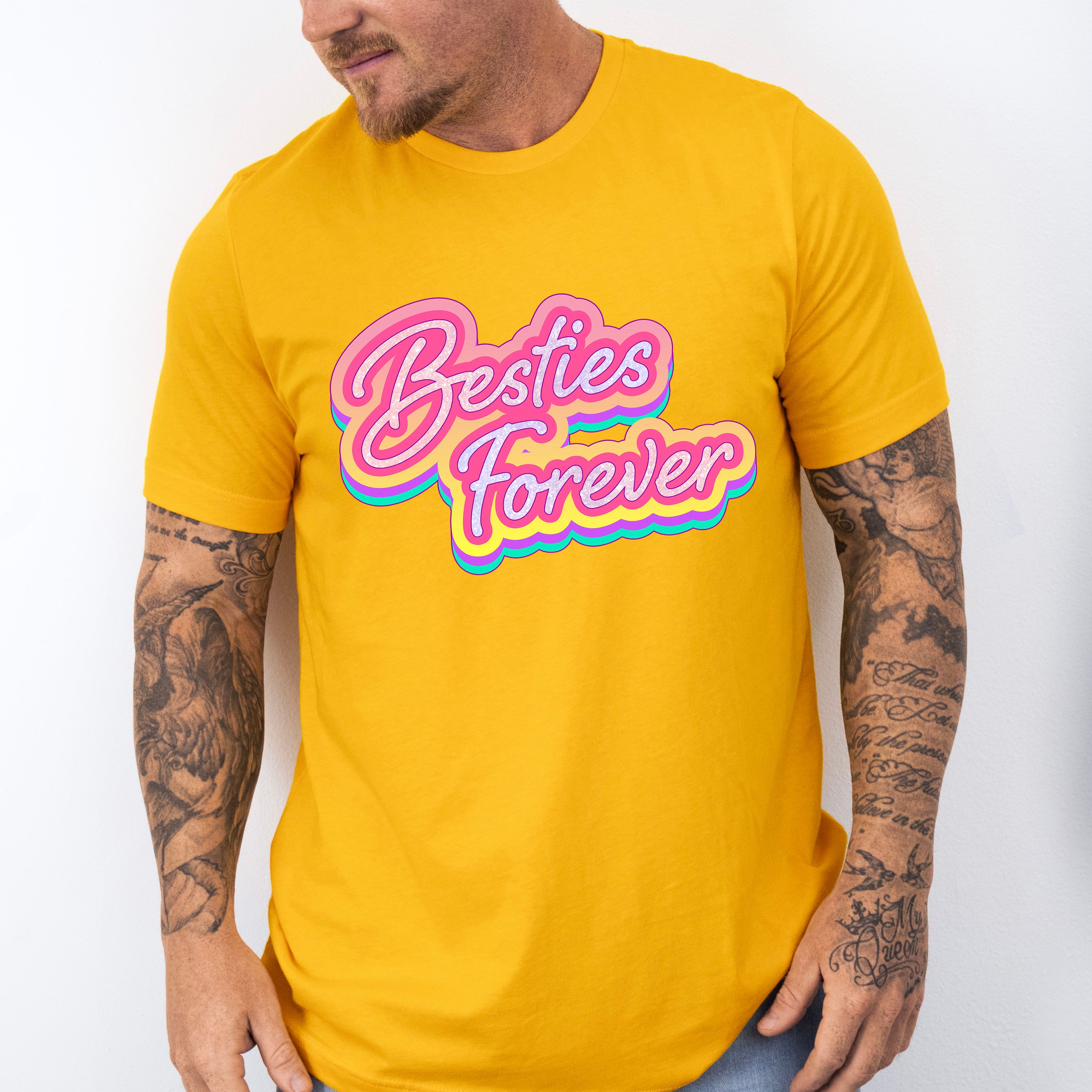 Besties Forever Neon Sign - Best Friends Unisex Crewneck T-Shirt Sweatshirt Hoodie