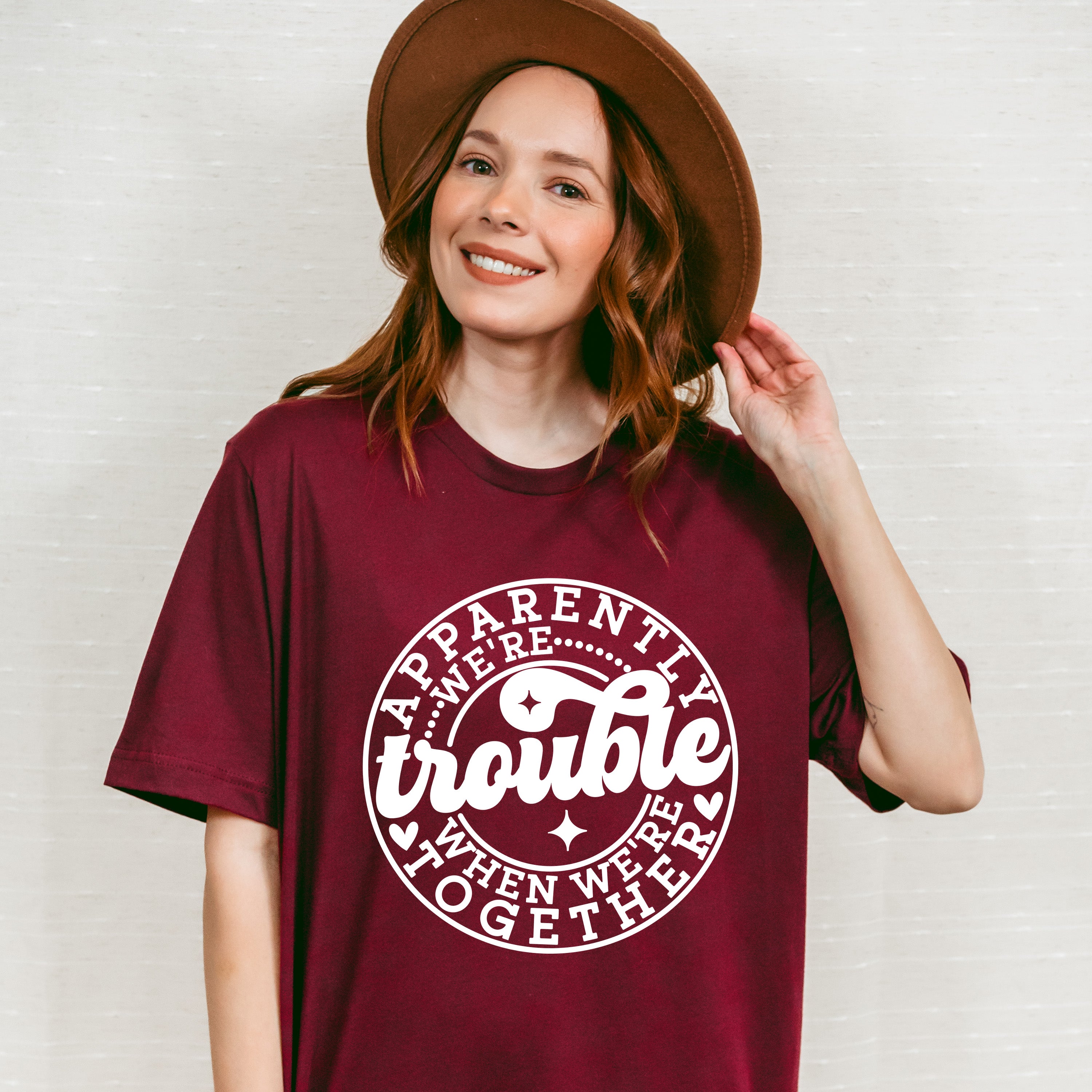 Apparently We're Trouble - Best Friends Unisex Crewneck T-Shirt Sweatshirt Hoodie
