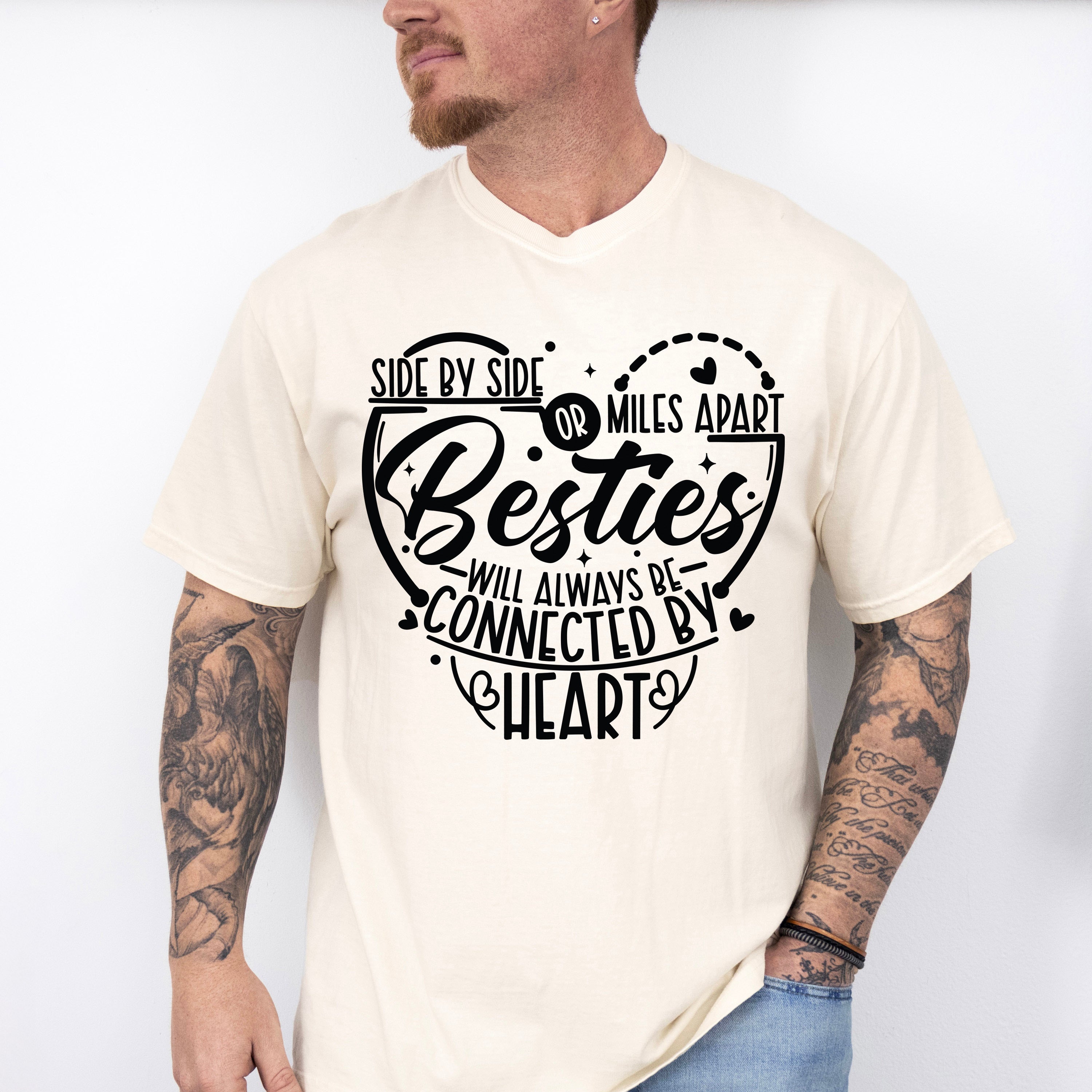 Side By Side Or Miles Apart - Best Friends Unisex Crewneck T-Shirt Sweatshirt Hoodie