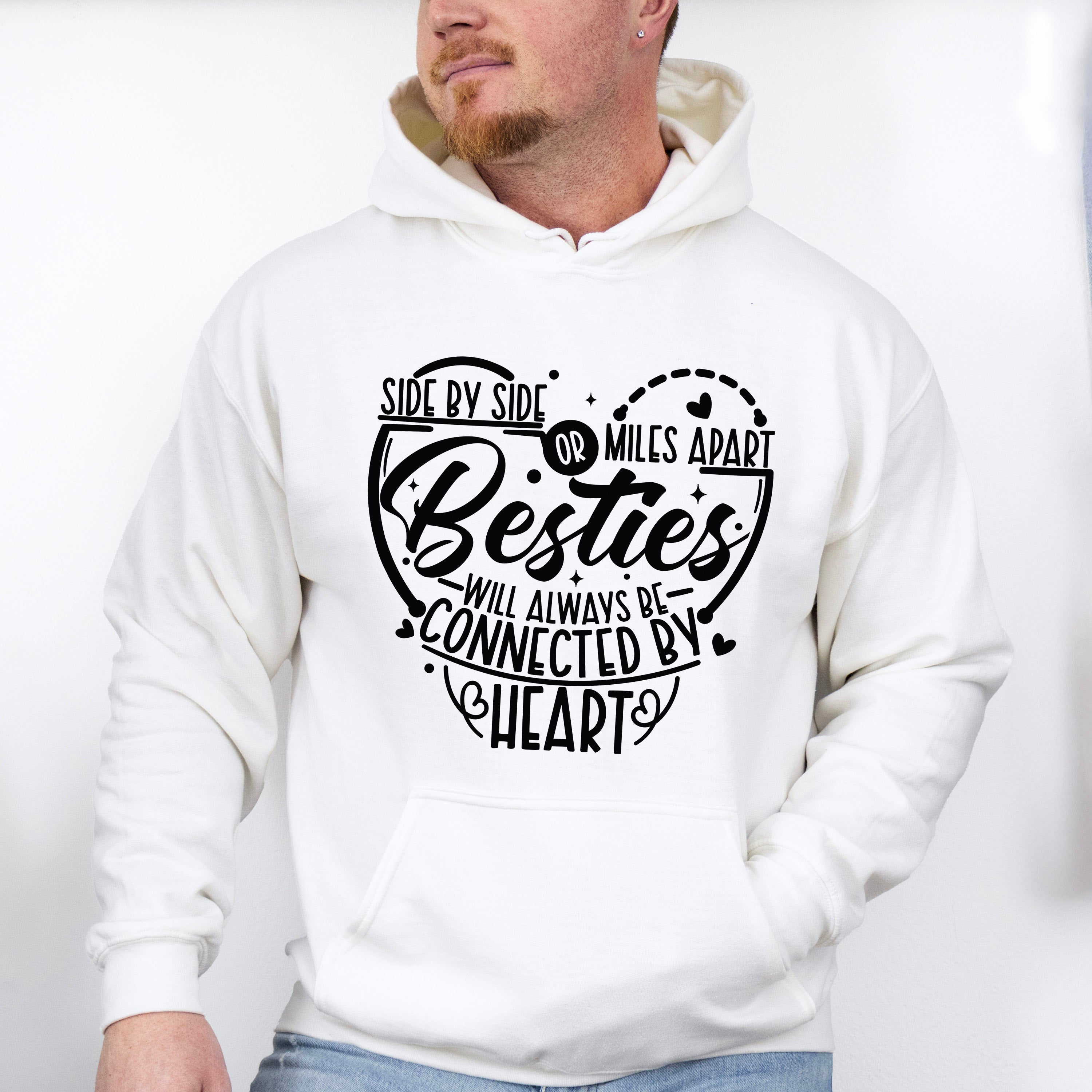 Side By Side Or Miles Apart - Best Friends Unisex Crewneck T-Shirt Sweatshirt Hoodie