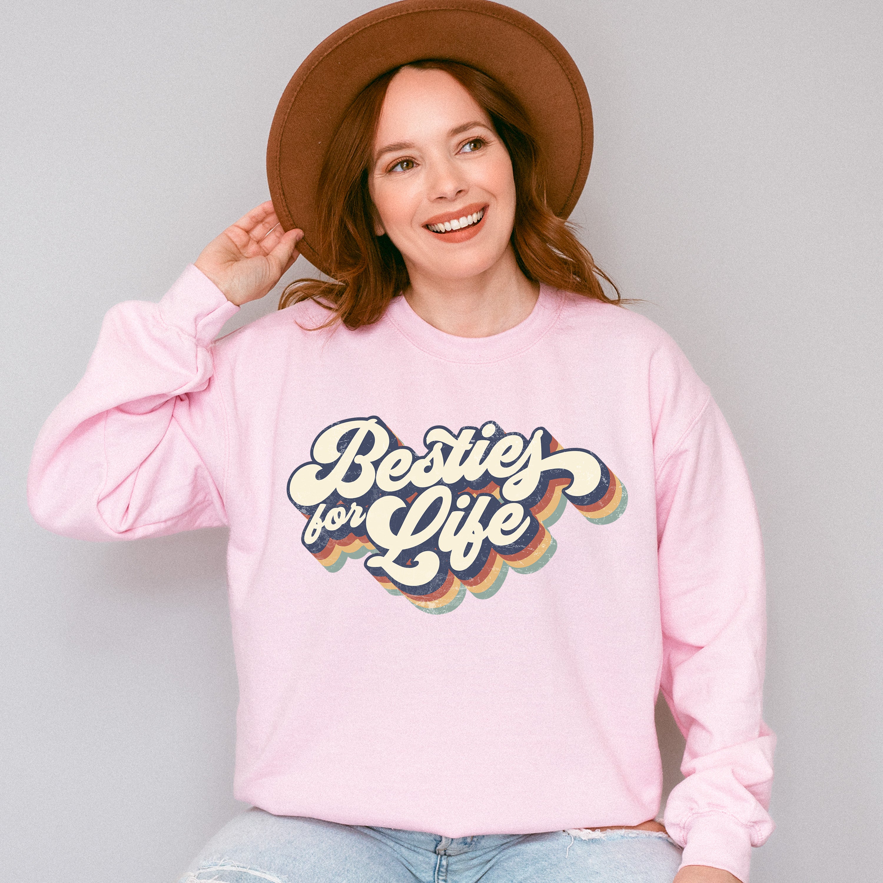 Besties For Life Vintage Design - Best Friends Unisex Crewneck T-Shirt Sweatshirt Hoodie