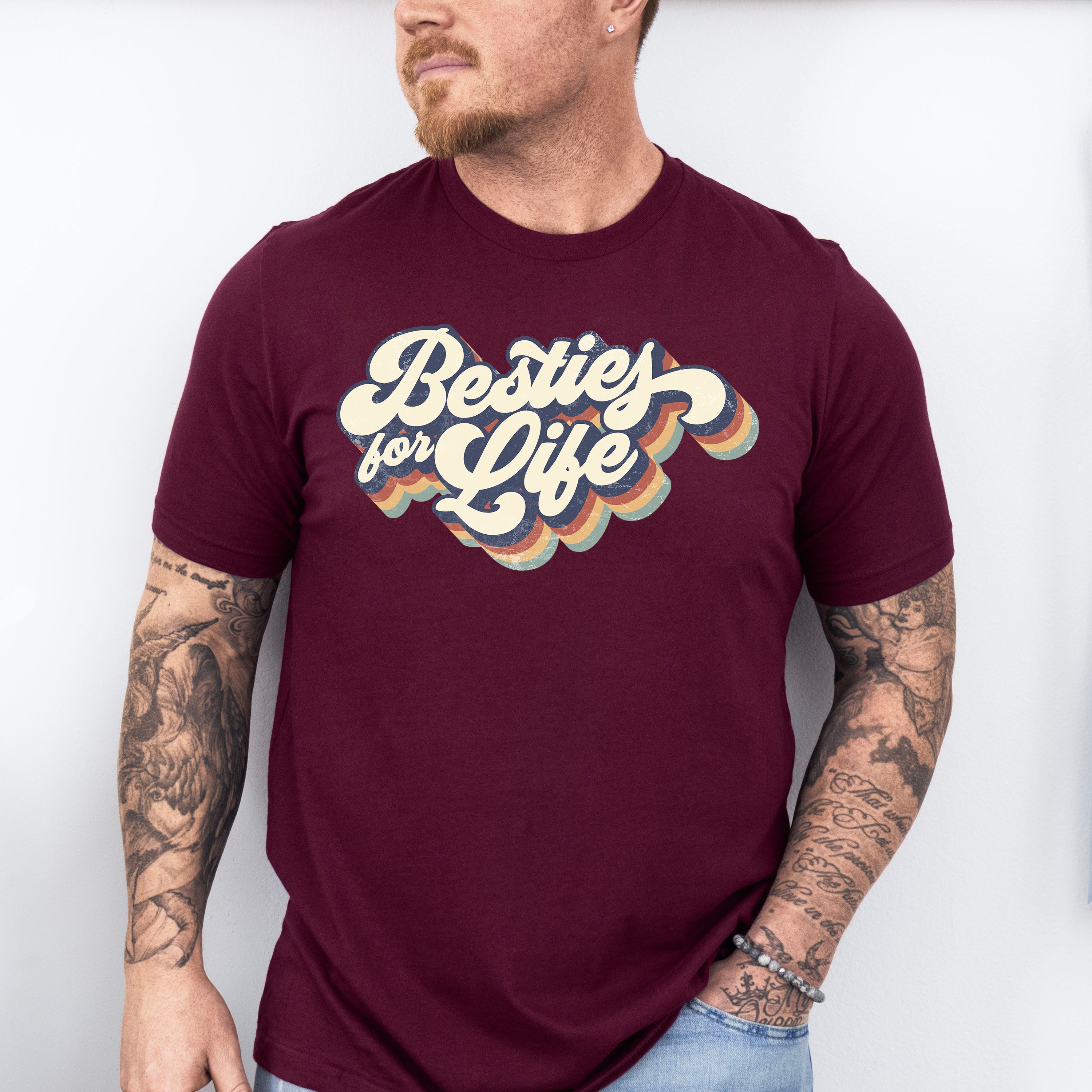 Besties For Life Vintage Design - Best Friends Unisex Crewneck T-Shirt Sweatshirt Hoodie