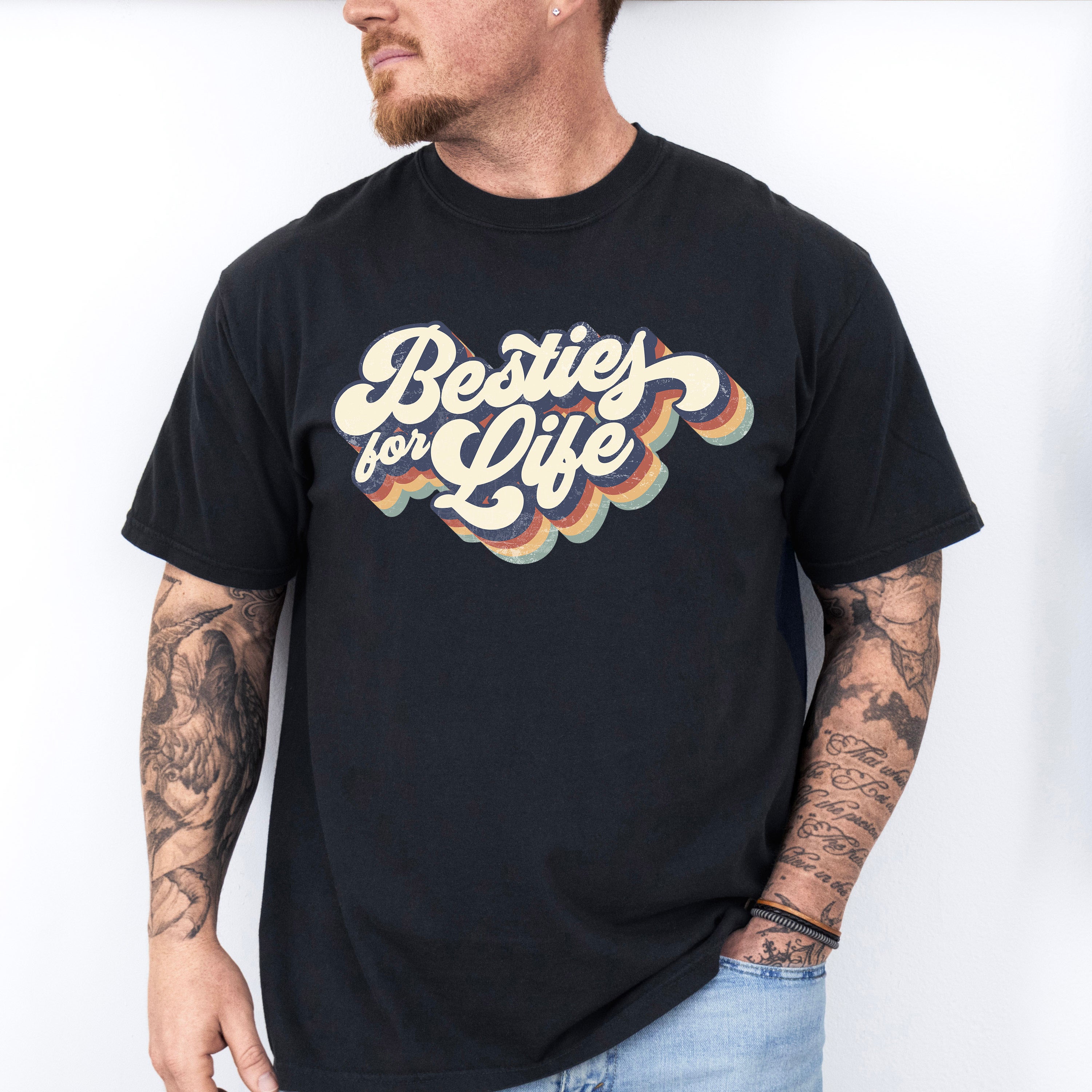 Besties For Life Vintage Design - Best Friends Unisex Crewneck T-Shirt Sweatshirt Hoodie