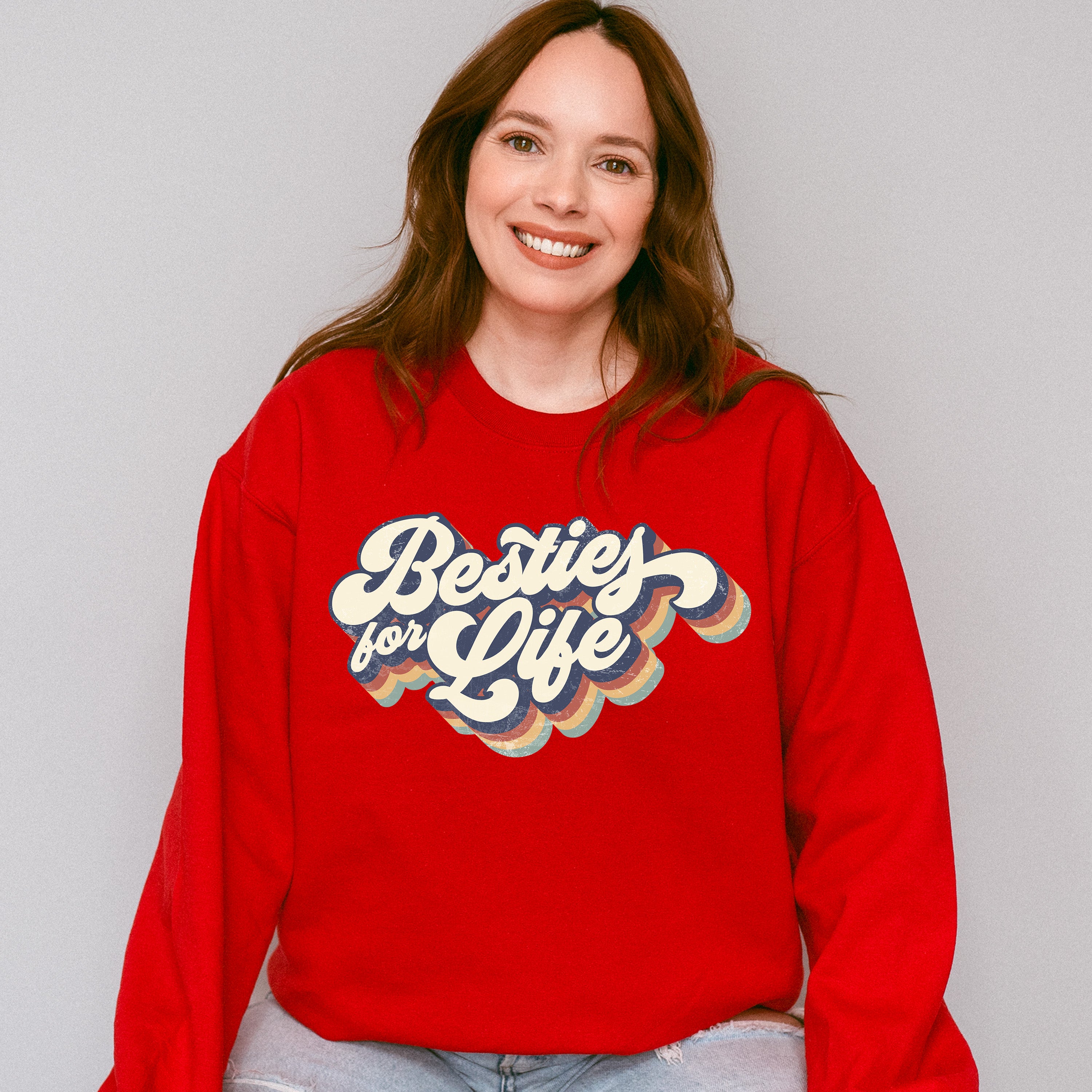 Besties For Life Vintage Design - Best Friends Unisex Crewneck T-Shirt Sweatshirt Hoodie