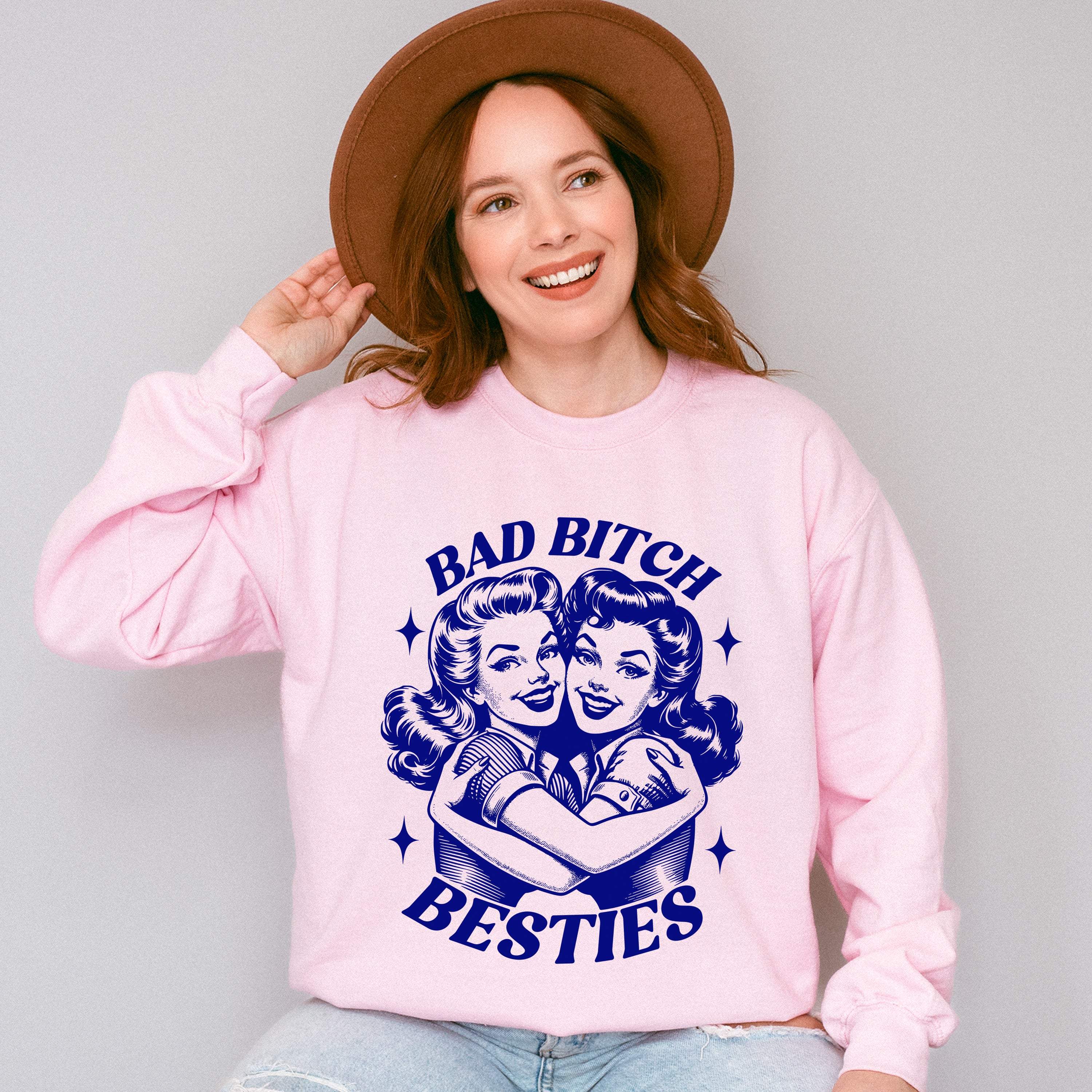Besties Blue Design - Best Friends Unisex Crewneck T-Shirt Sweatshirt Hoodie
