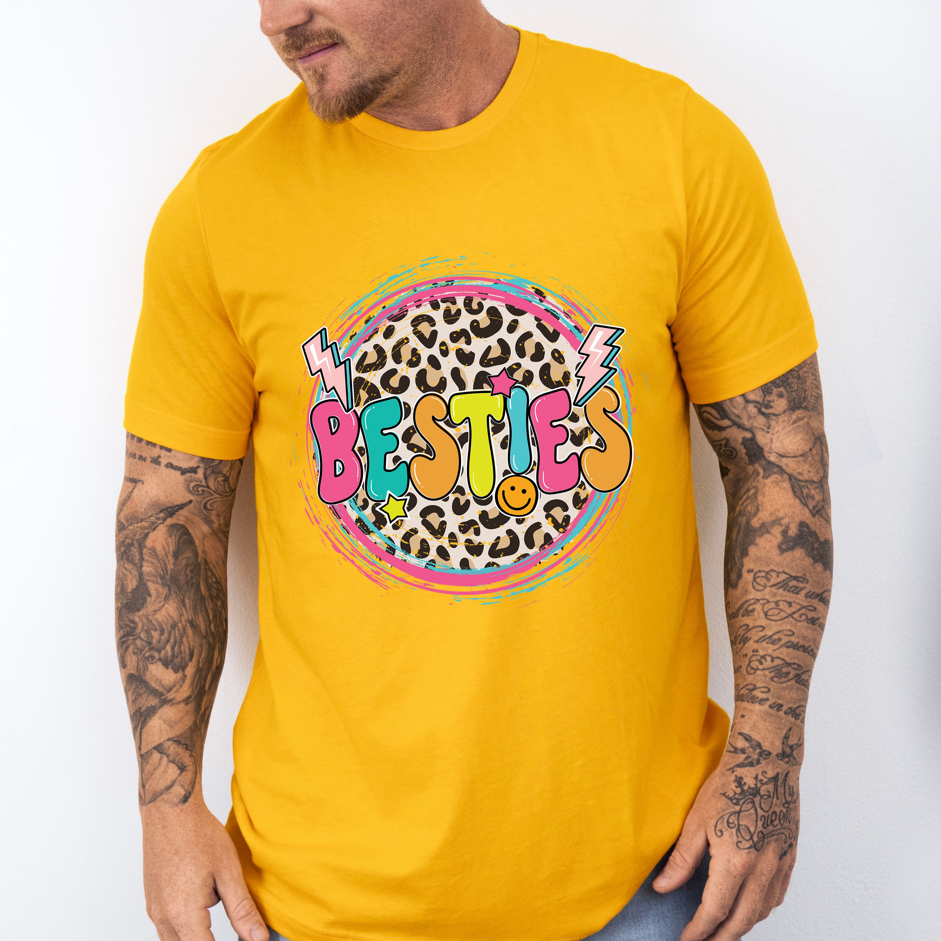 Besties Leopard Print - Best Friends Unisex Crewneck T-Shirt Sweatshirt Hoodie