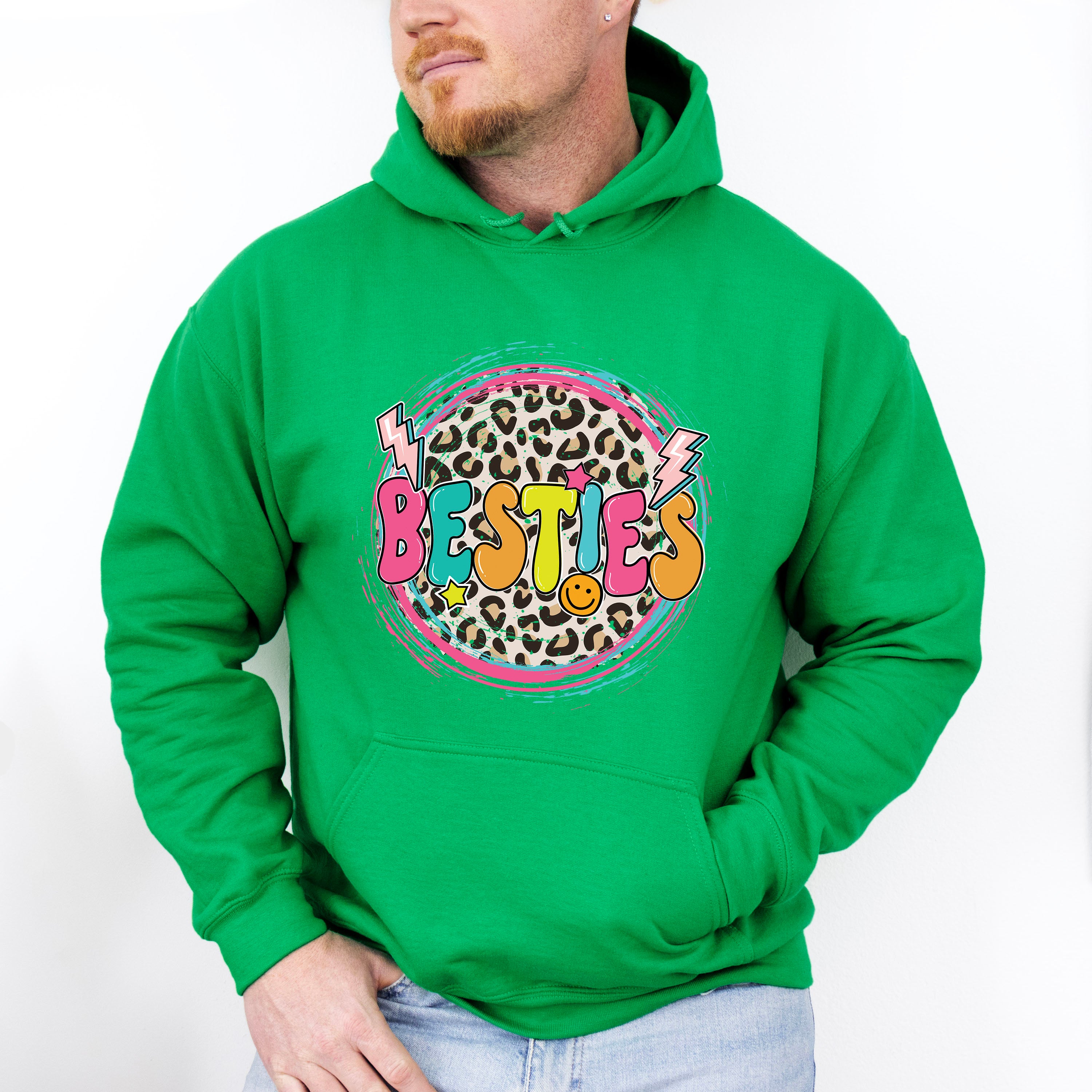 Besties Leopard Print - Best Friends Unisex Crewneck T-Shirt Sweatshirt Hoodie