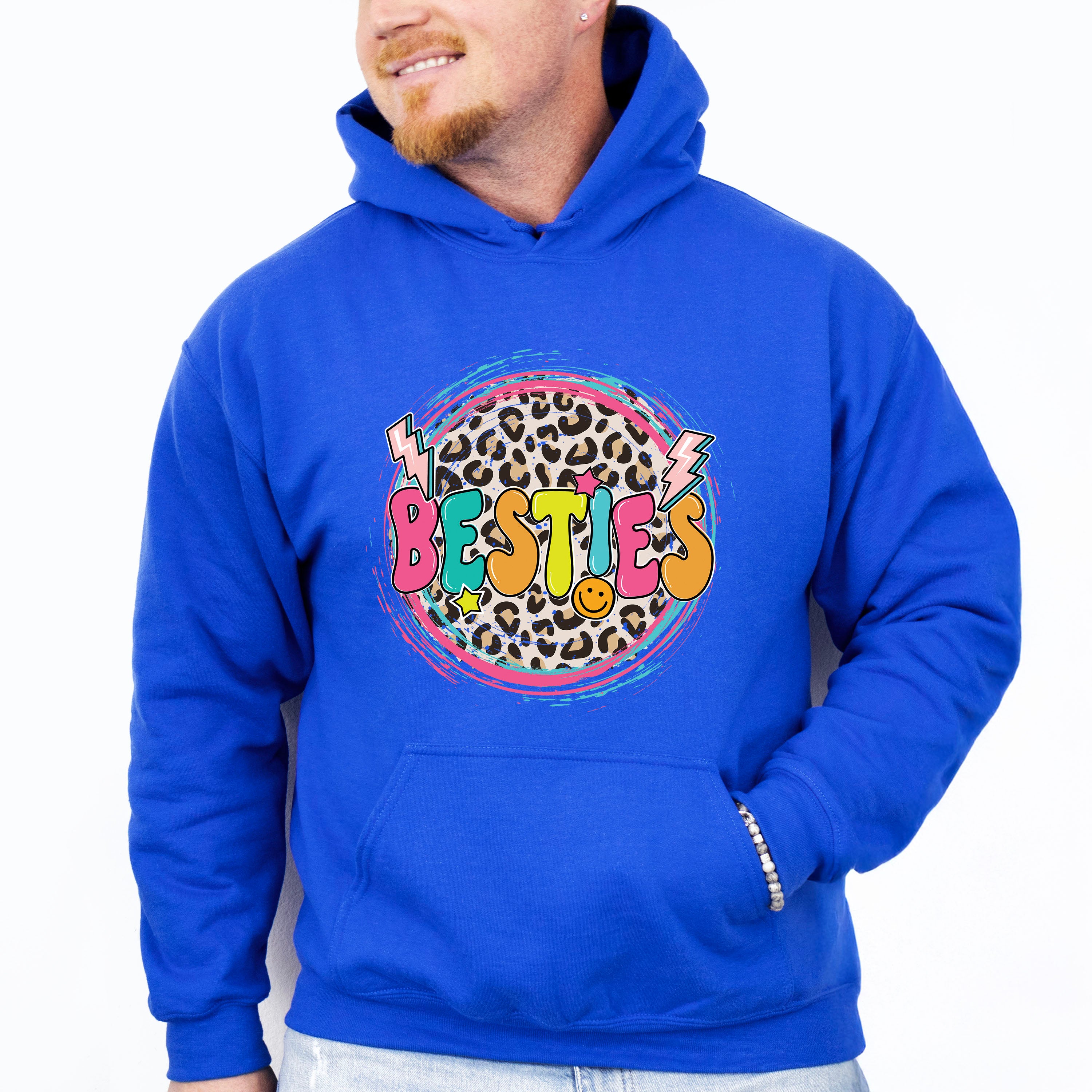 Besties Leopard Print - Best Friends Unisex Crewneck T-Shirt Sweatshirt Hoodie