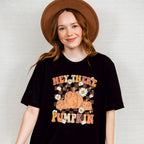 Hey There Pumpkin Checkered Design - Fall Unisex Crewneck T-Shirt Sweatshirt Hoodie