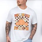 Hey There Pumpkin Checkered Design - Fall Unisex Crewneck T-Shirt Sweatshirt Hoodie