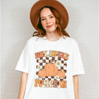 Hey There Pumpkin Checkered Design - Fall Unisex Crewneck T-Shirt Sweatshirt Hoodie