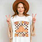 Hey There Pumpkin Checkered Design - Fall Unisex Crewneck T-Shirt Sweatshirt Hoodie