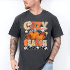 Cozy Season Pumpkin And Flowers - Fall Unisex Crewneck T-Shirt Sweatshirt Hoodie