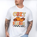 Cozy Season Pumpkin And Flowers - Fall Unisex Crewneck T-Shirt Sweatshirt Hoodie