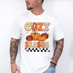 Cozy Season Pumpkin And Flowers - Fall Unisex Crewneck T-Shirt Sweatshirt Hoodie