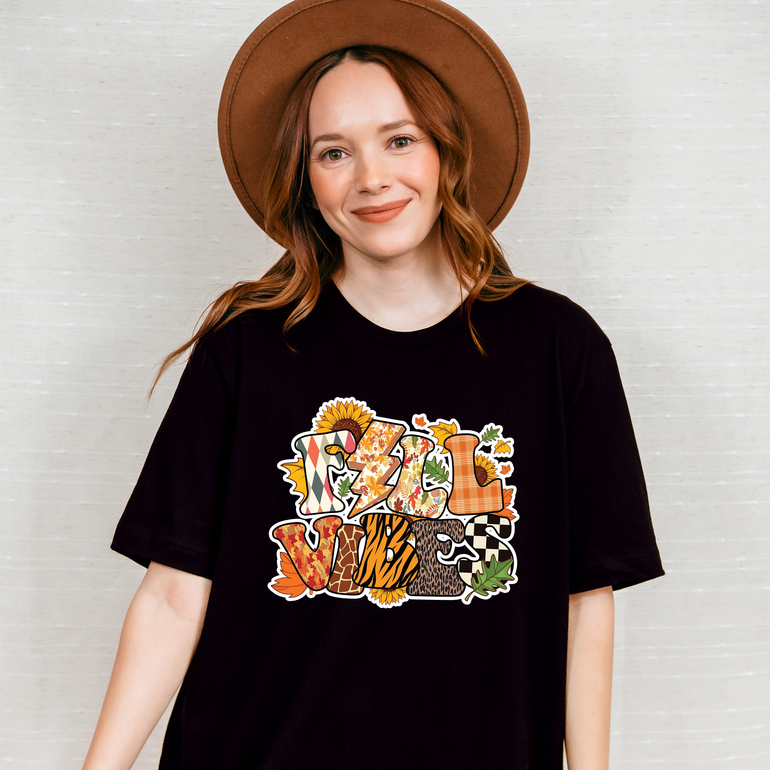 Fall Vibes Sunflower Design - Fall Unisex Crewneck T-Shirt Sweatshirt Hoodie