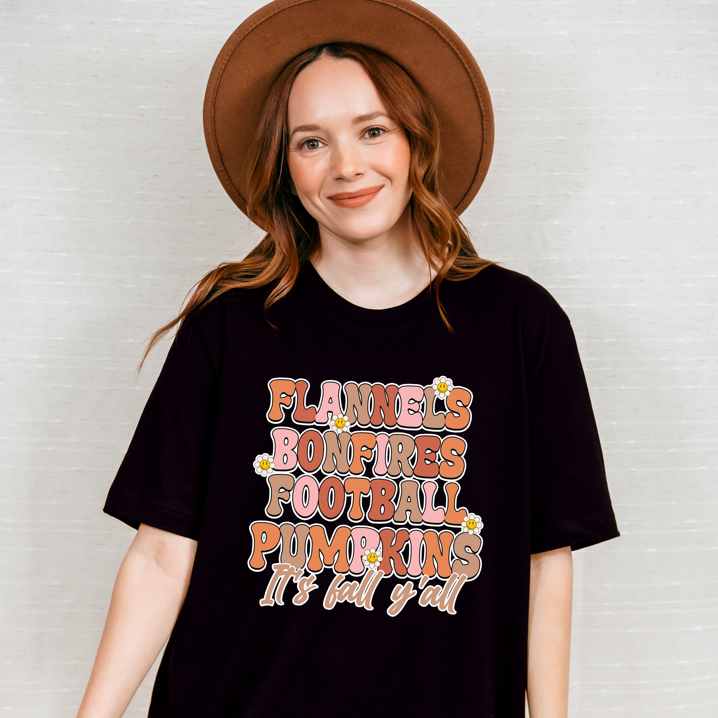 Flannels Bonfires Football Pumpkins - Fall Unisex Crewneck T-Shirt Sweatshirt Hoodie