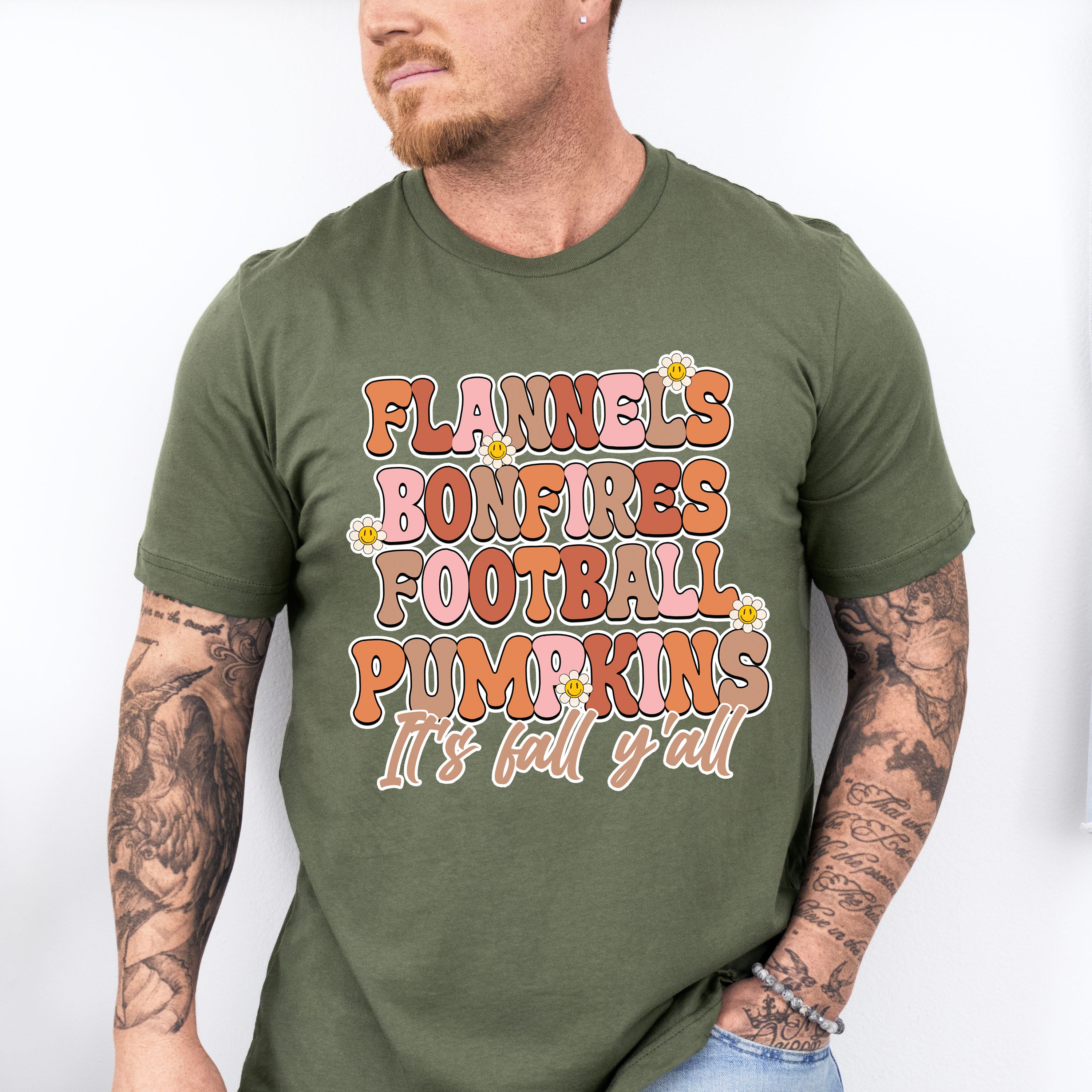 Flannels Bonfires Football Pumpkins - Fall Unisex Crewneck T-Shirt Sweatshirt Hoodie