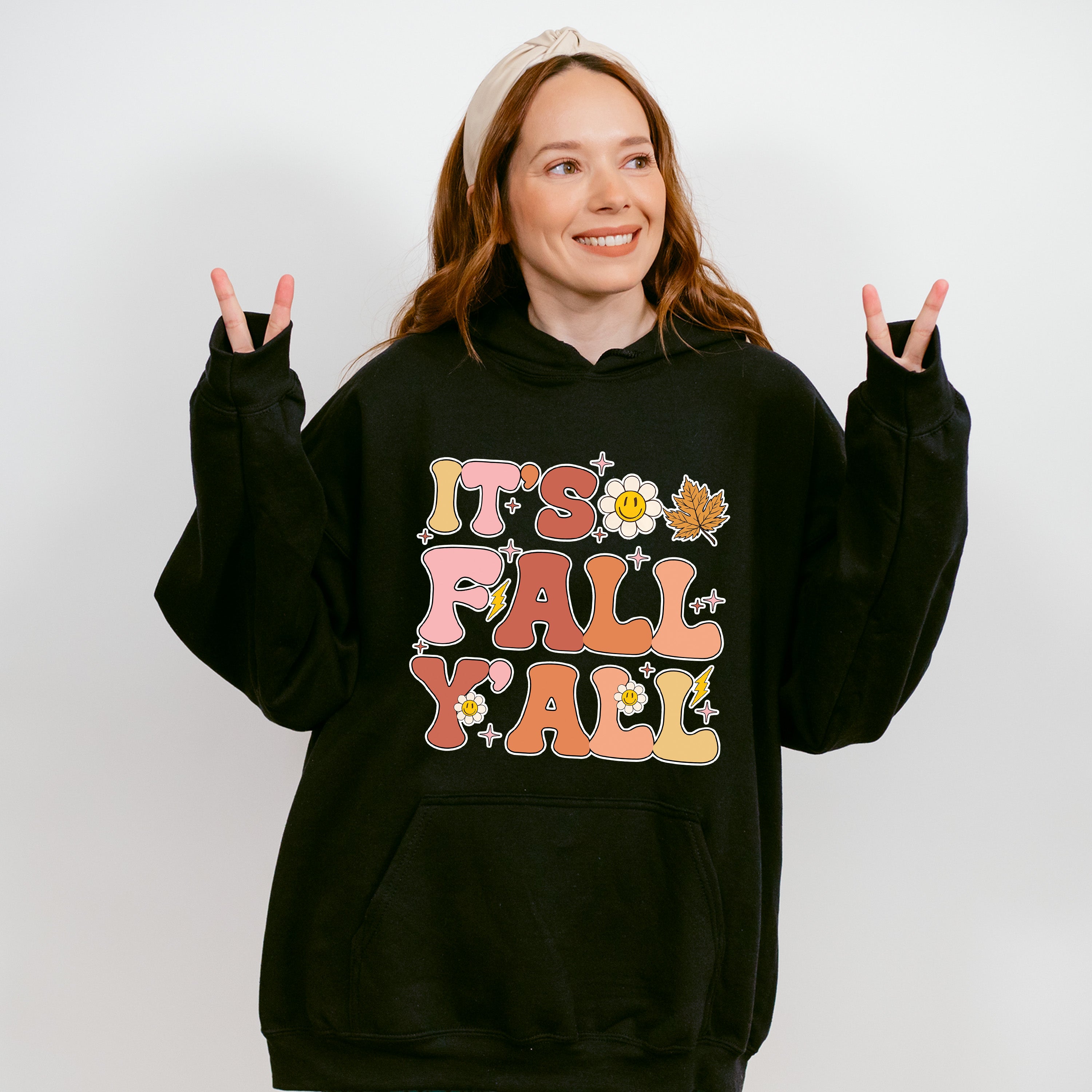 It's Fall Yall Daisy And Leaf - Fall Unisex Crewneck T-Shirt Sweatshirt Hoodie