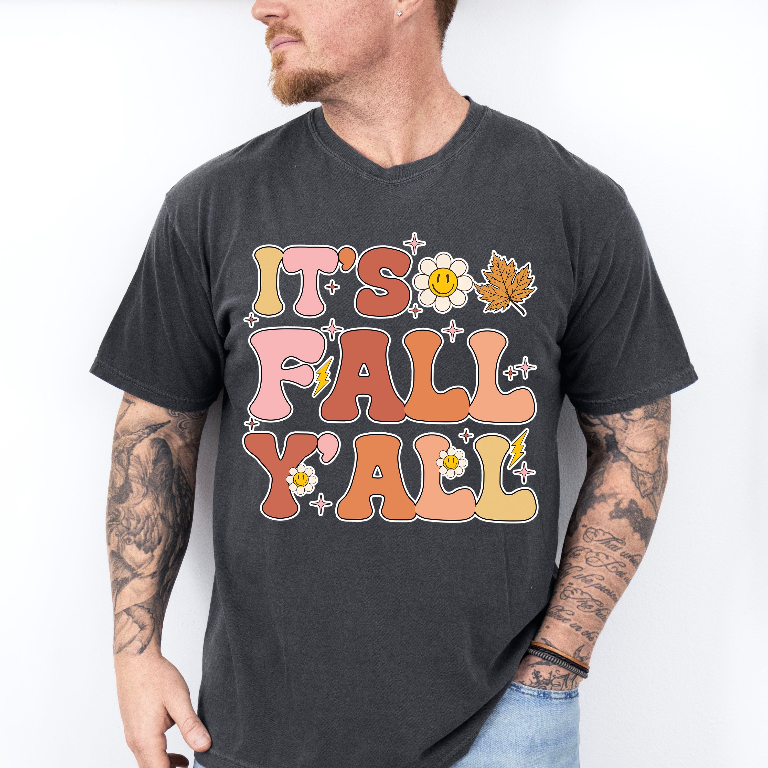 It's Fall Yall Daisy And Leaf - Fall Unisex Crewneck T-Shirt Sweatshirt Hoodie