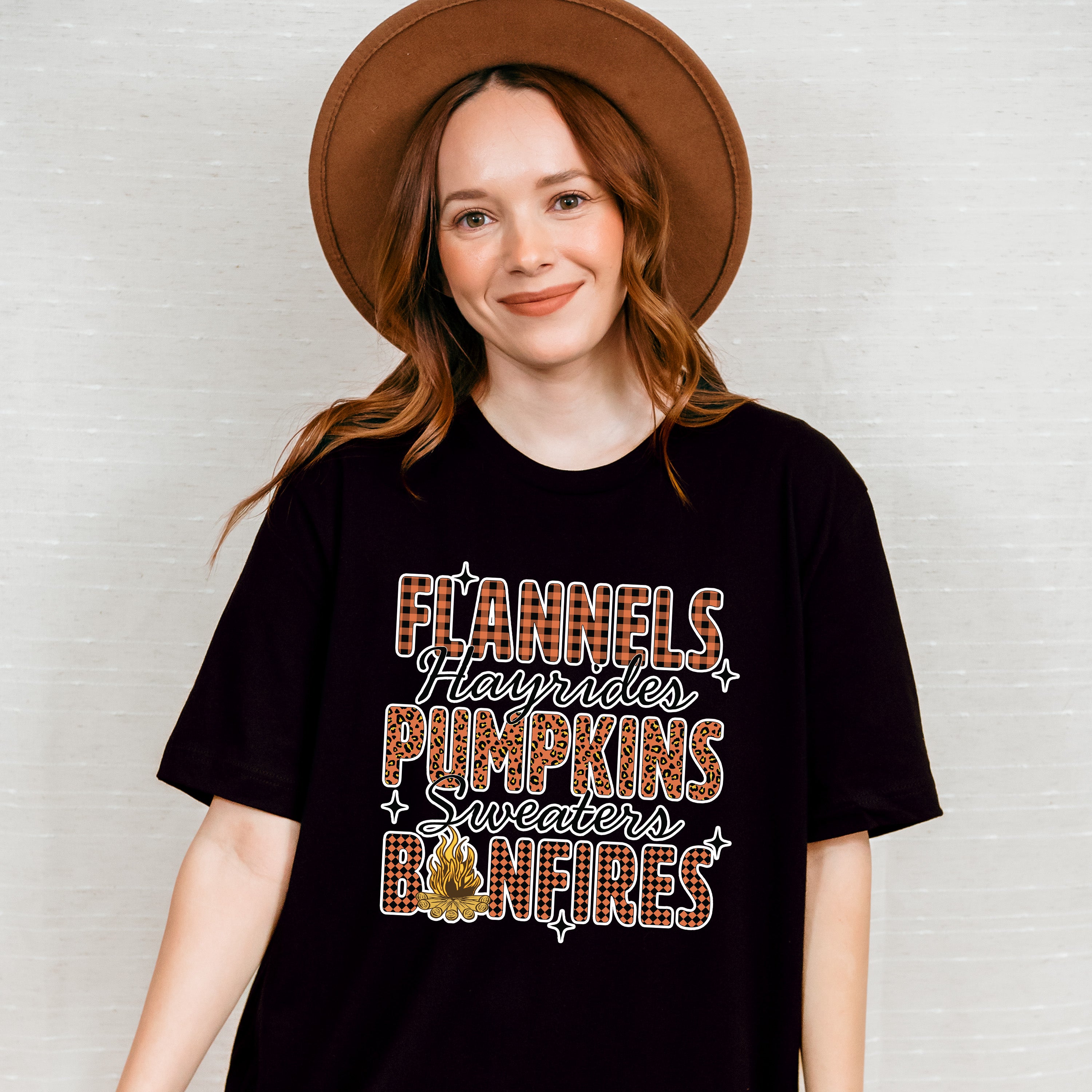 Flannels Pumpkins Bonfires - Fall Unisex Crewneck T-Shirt Sweatshirt Hoodie