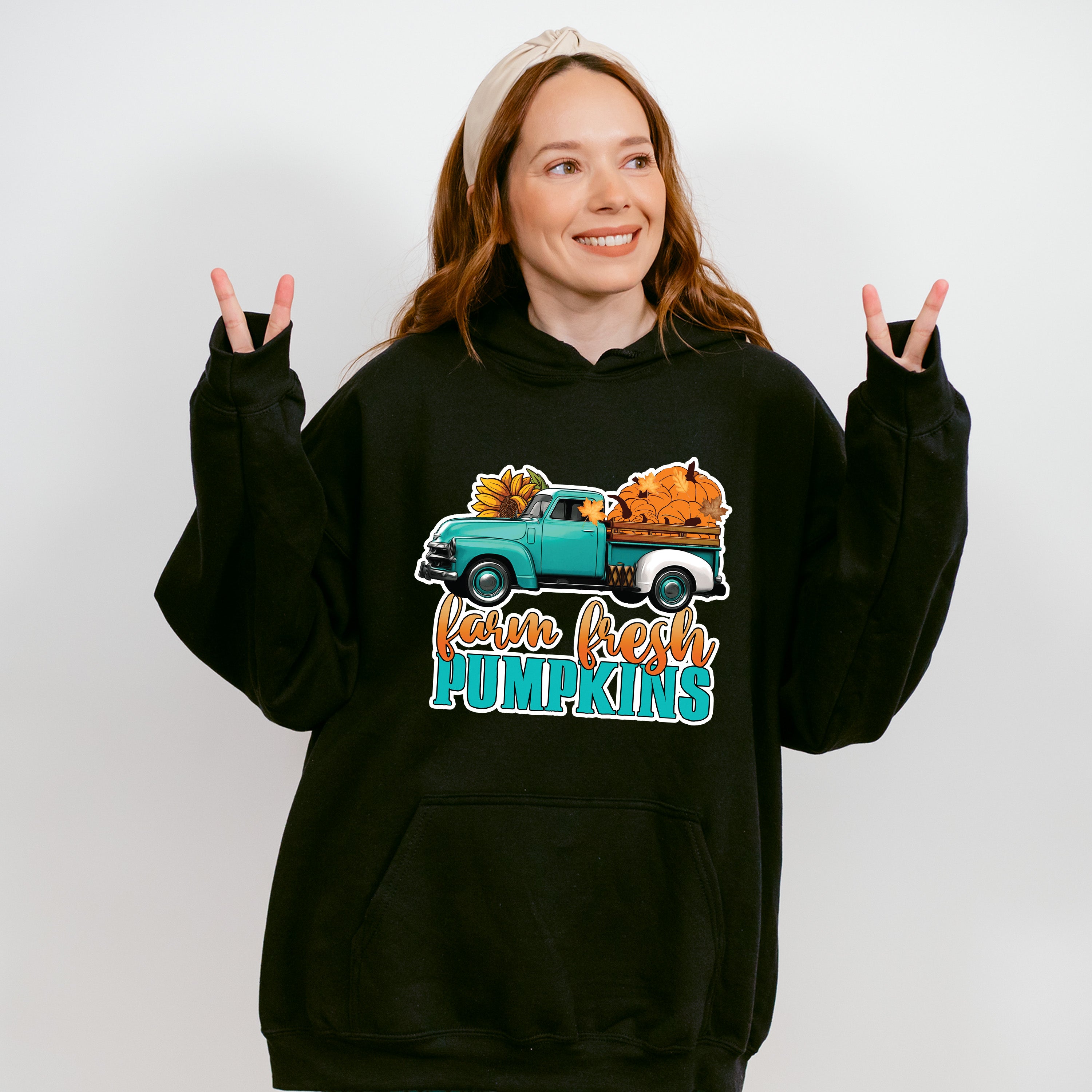 Farm Fresh Pumpkins Truck - Fall Unisex Crewneck T-Shirt Sweatshirt Hoodie