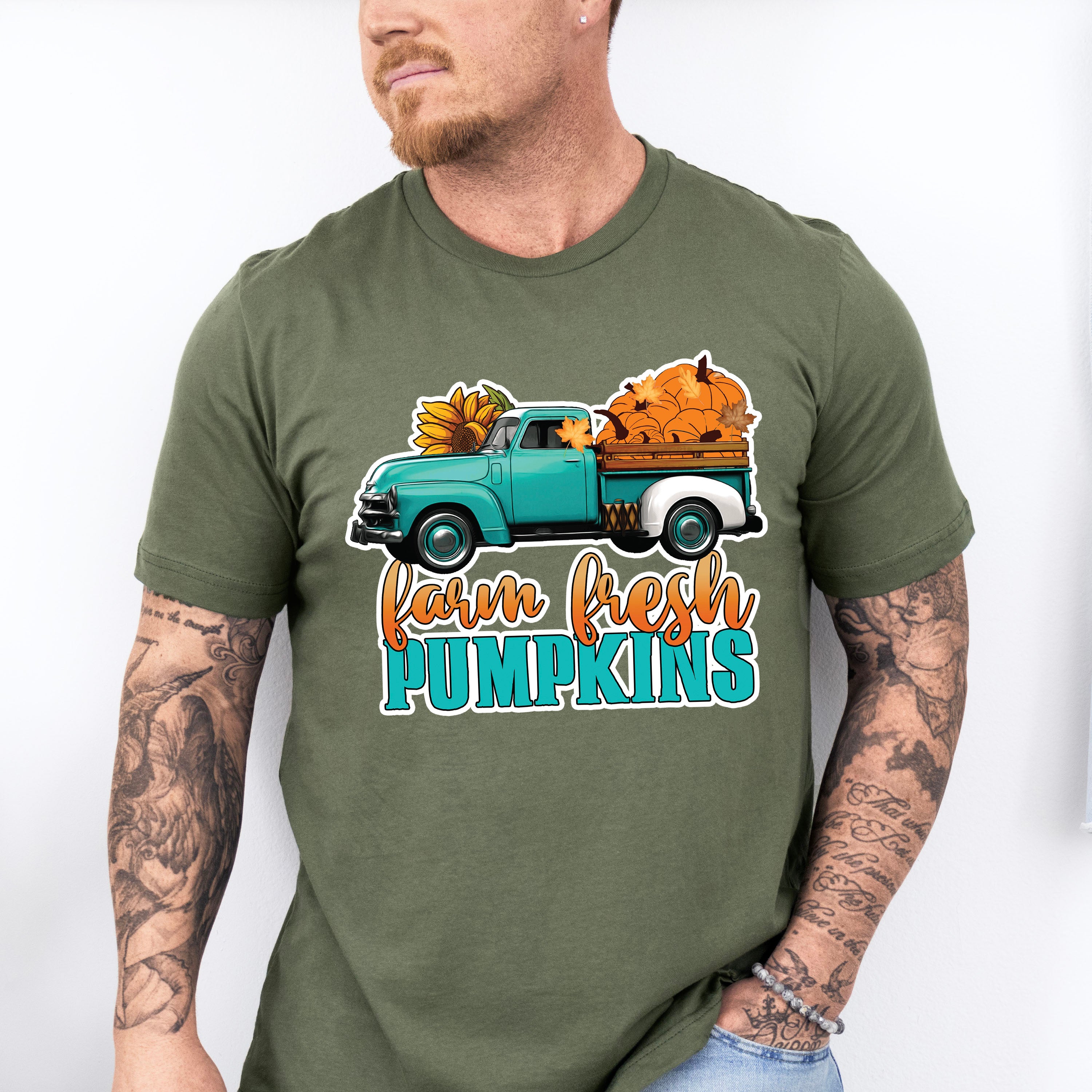 Farm Fresh Pumpkins Truck - Fall Unisex Crewneck T-Shirt Sweatshirt Hoodie
