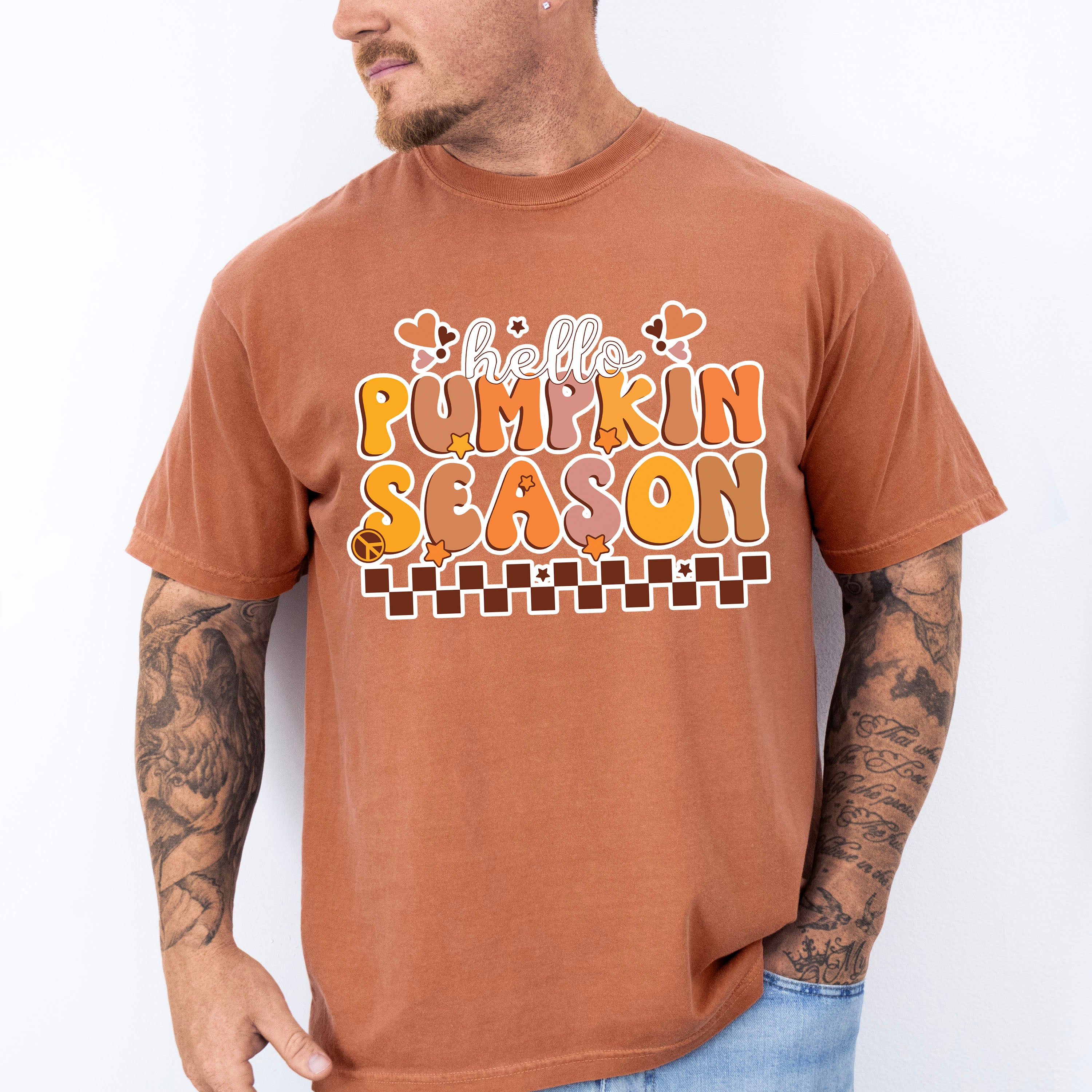 Hello Pumpkin Season Heart - Fall Unisex Crewneck T-Shirt Sweatshirt Hoodie