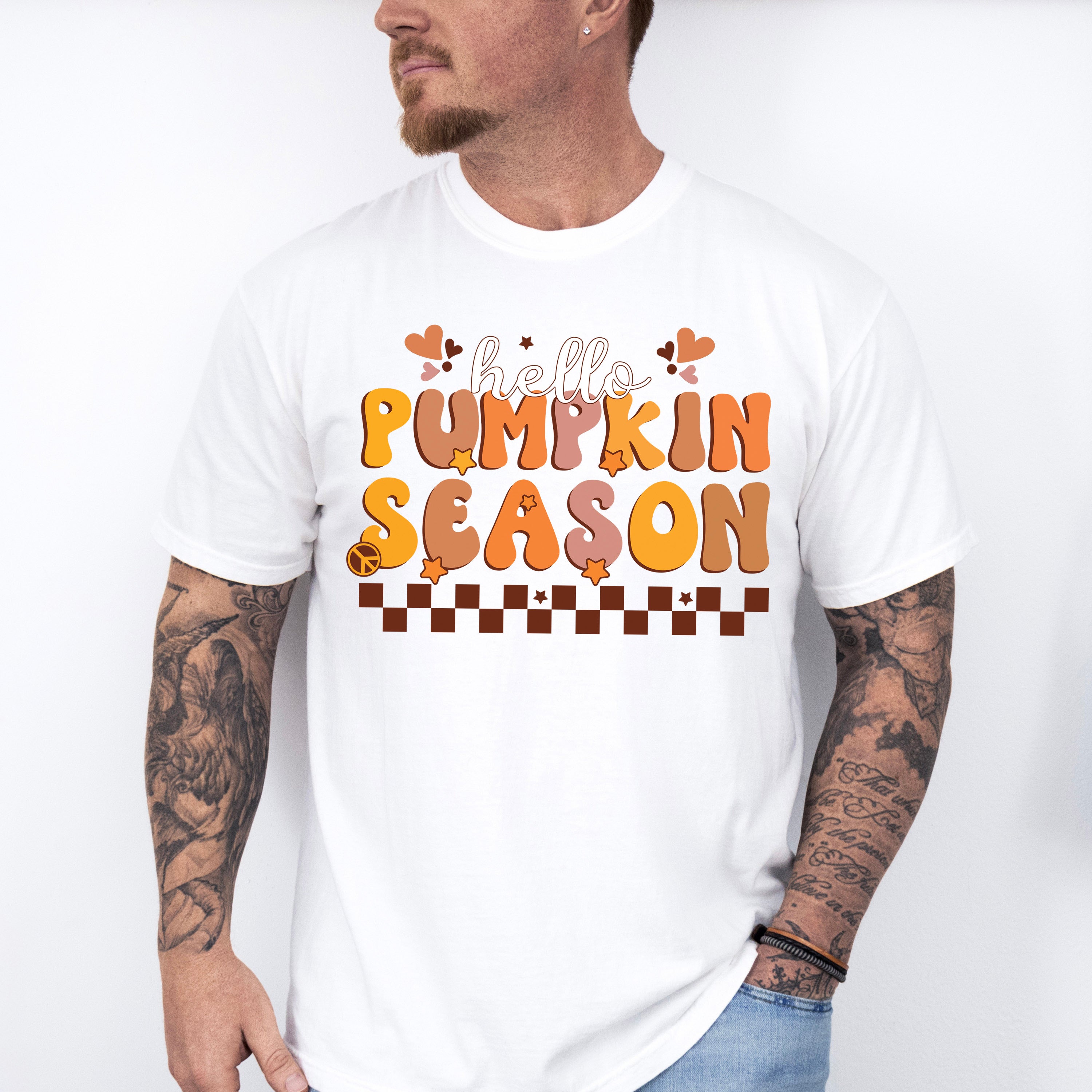 Hello Pumpkin Season Heart - Fall Unisex Crewneck T-Shirt Sweatshirt Hoodie