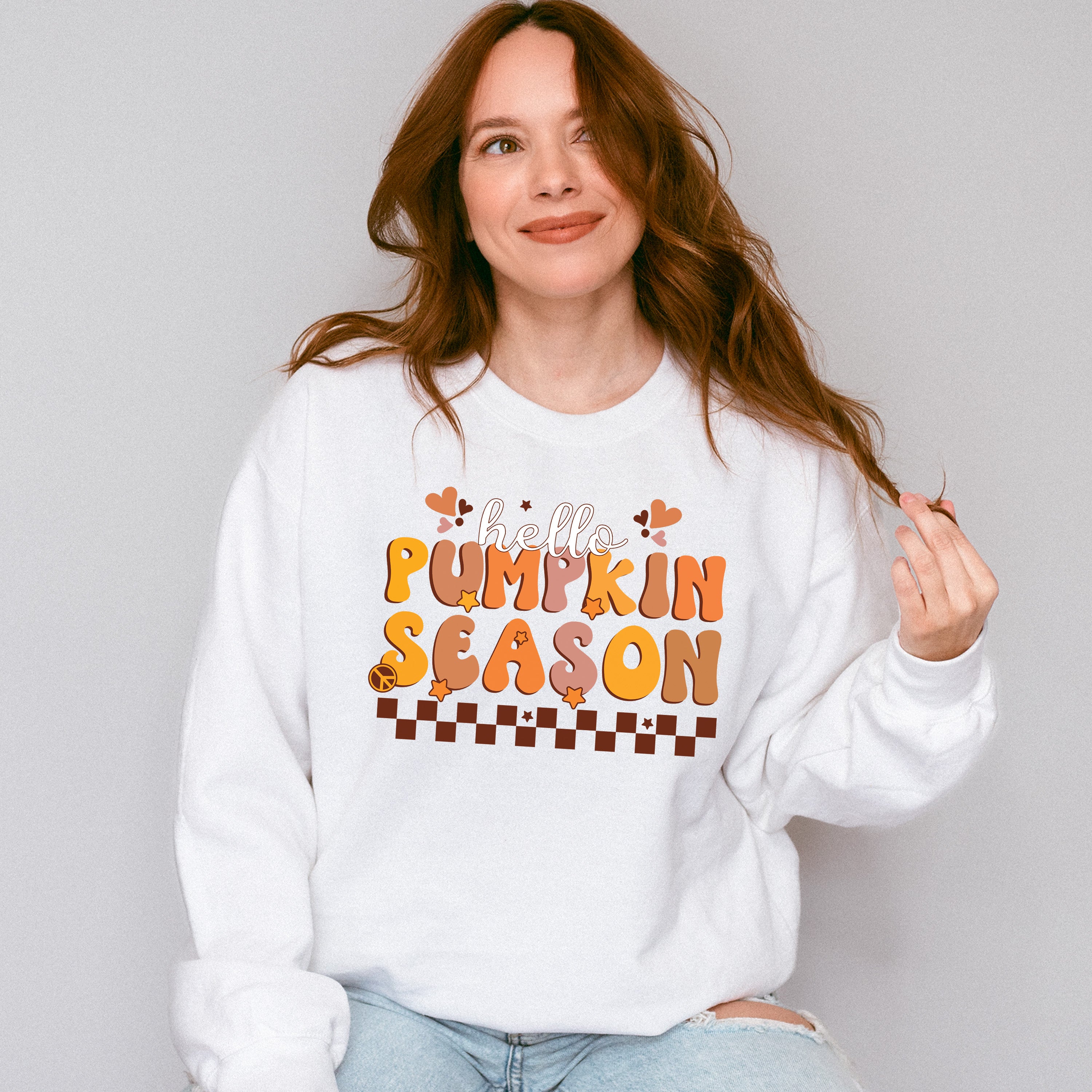 Hello Pumpkin Season Heart - Fall Unisex Crewneck T-Shirt Sweatshirt Hoodie