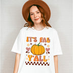 It's Fall Y'all Peace Sign Pumpkin - Fall Unisex Crewneck T-Shirt Sweatshirt Hoodie