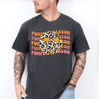 Pumpkin Season Leopard Print Smiley - Fall Unisex Crewneck T-Shirt Sweatshirt Hoodie