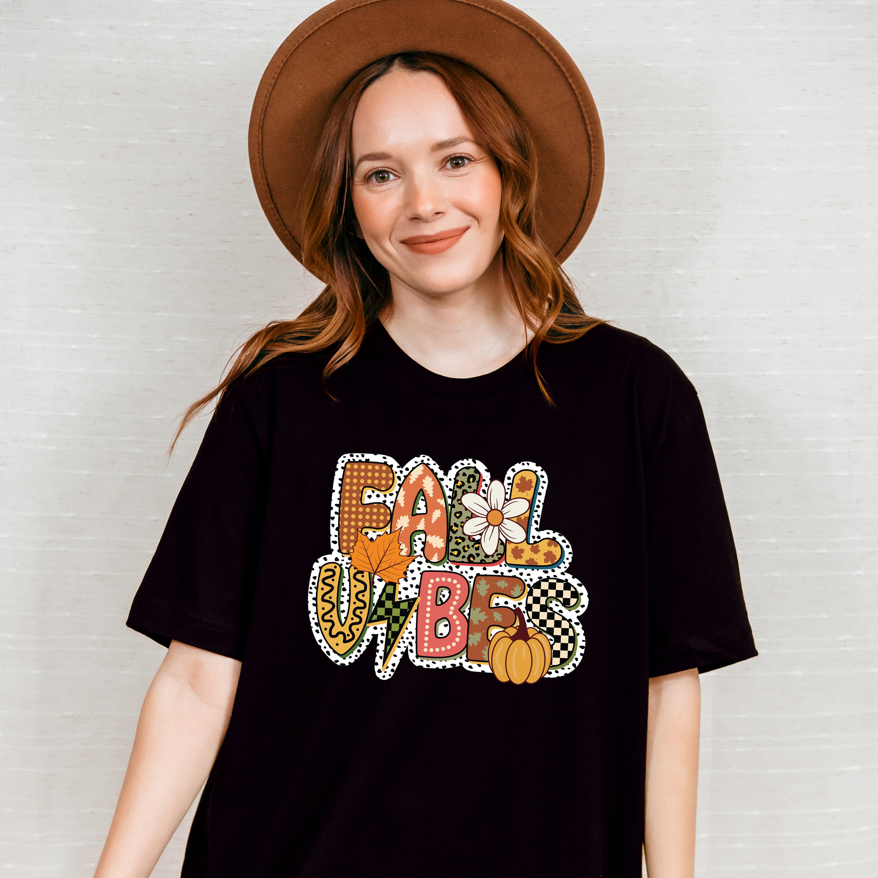 Fall Vibes Dotted Design - Fall Unisex Crewneck T-Shirt Sweatshirt Hoodie