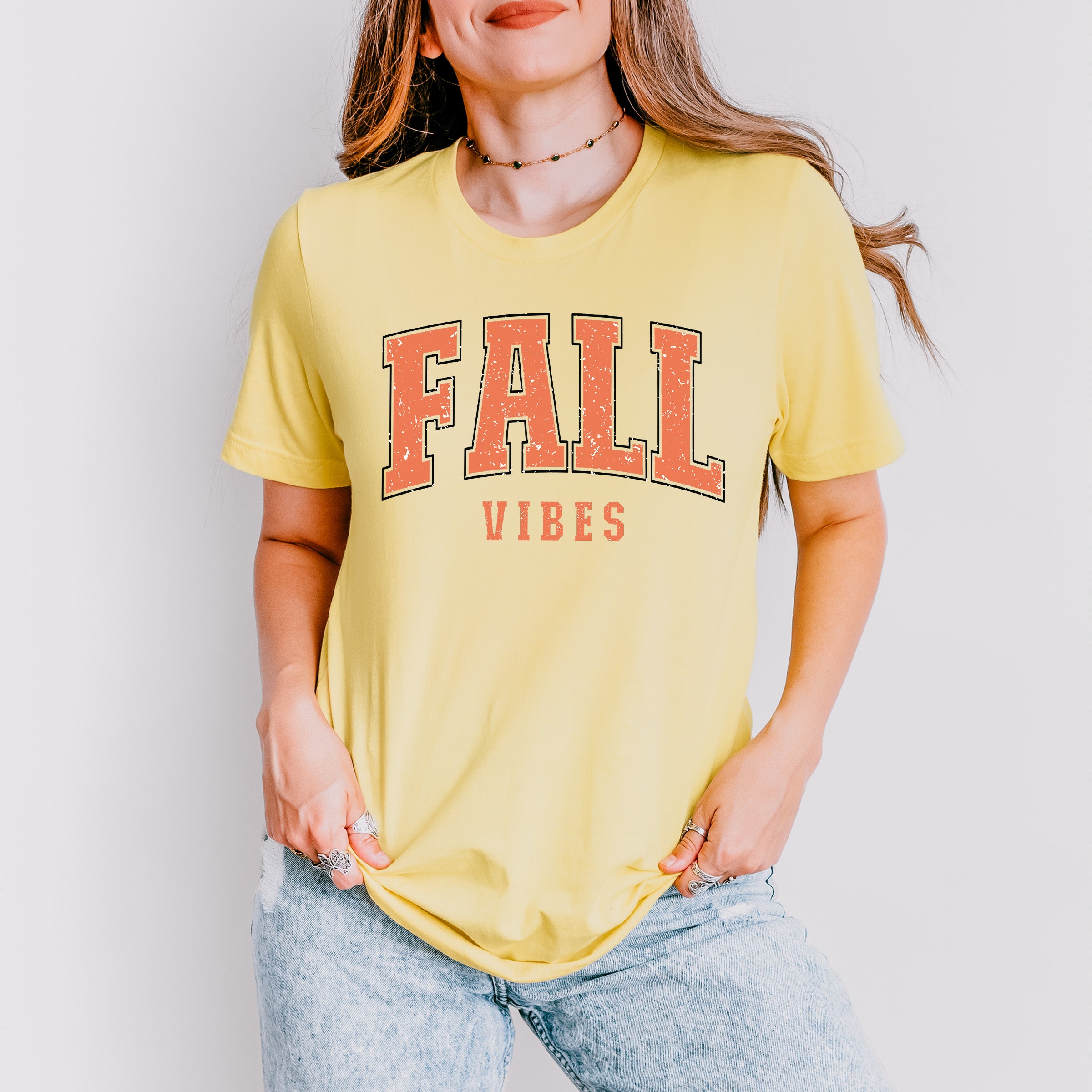 Fall Vibes Orange - Fall Unisex Crewneck T-Shirt Sweatshirt Hoodie