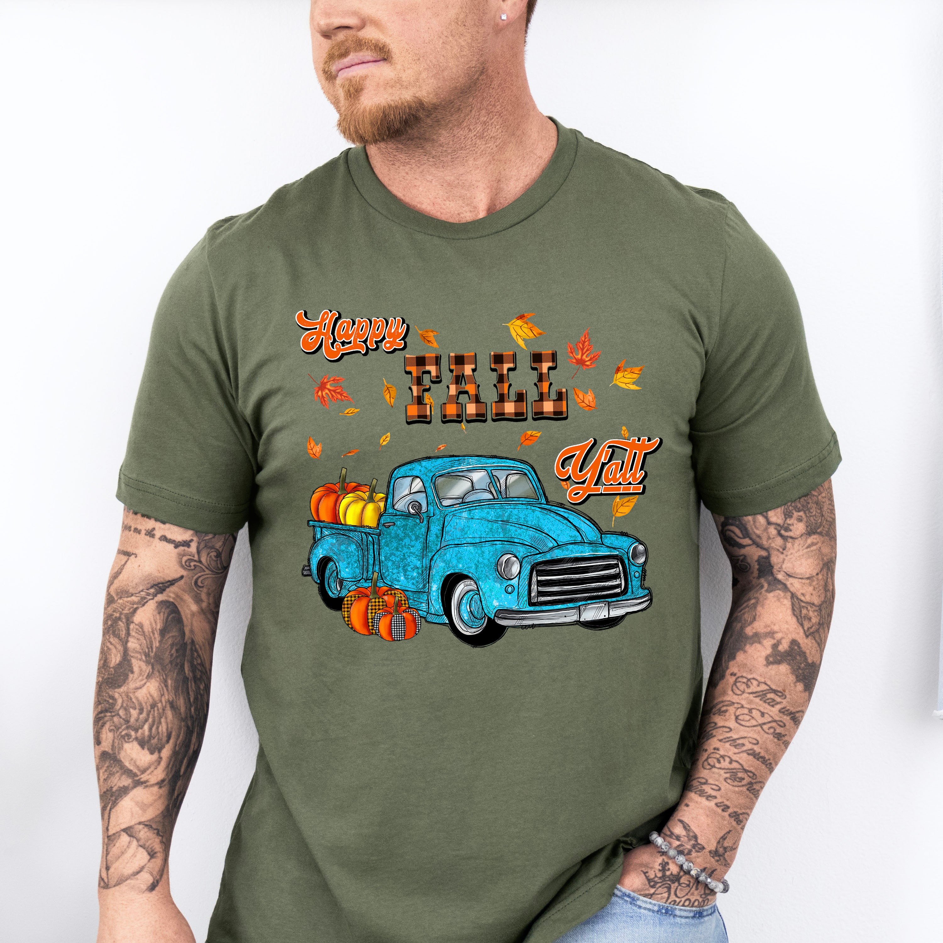 Happy Fall Y'all Truck - Fall Unisex Crewneck T-Shirt Sweatshirt Hoodie