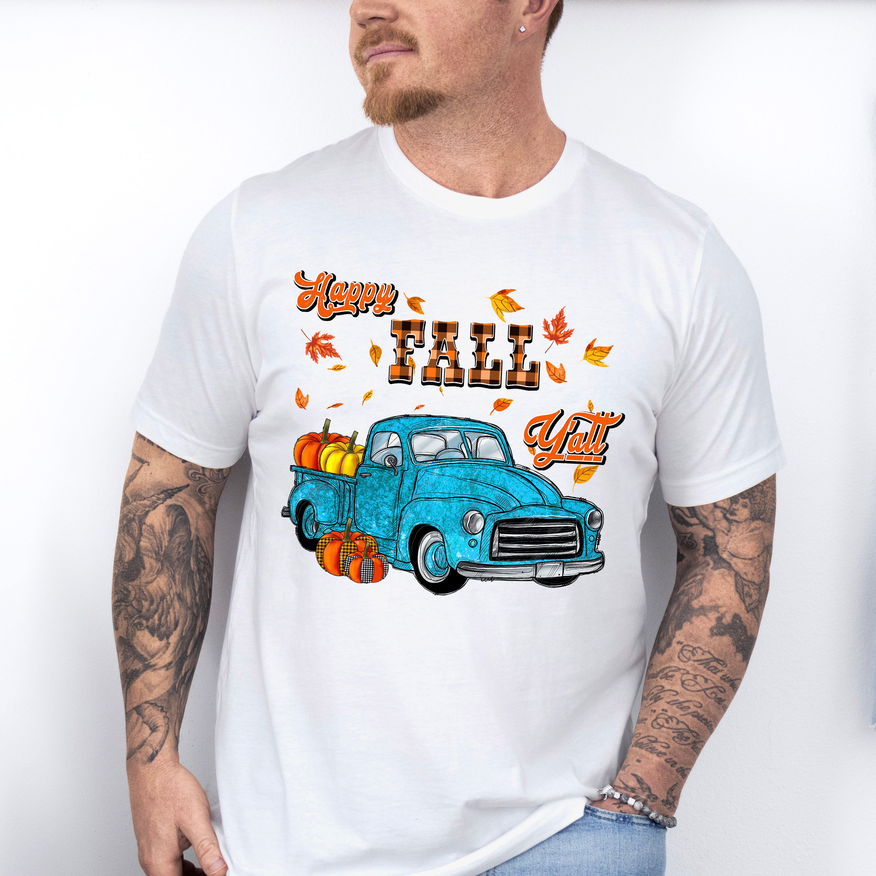 Happy Fall Y'all Truck - Fall Unisex Crewneck T-Shirt Sweatshirt Hoodie