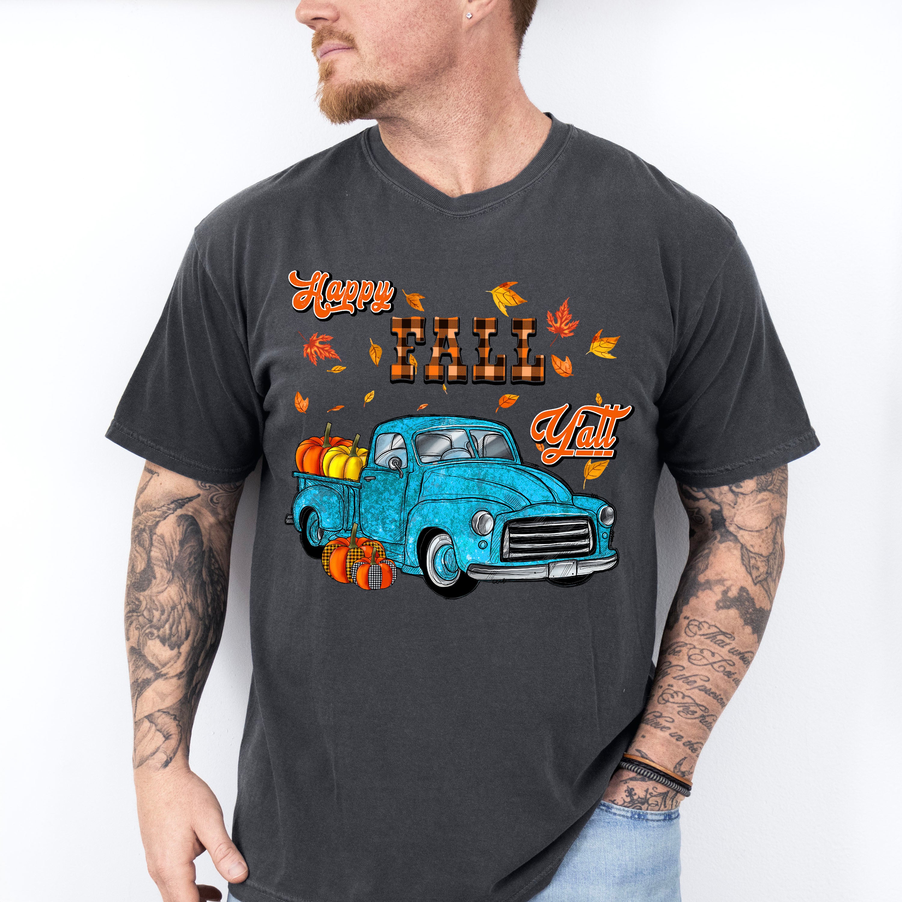 Happy Fall Y'all Truck - Fall Unisex Crewneck T-Shirt Sweatshirt Hoodie