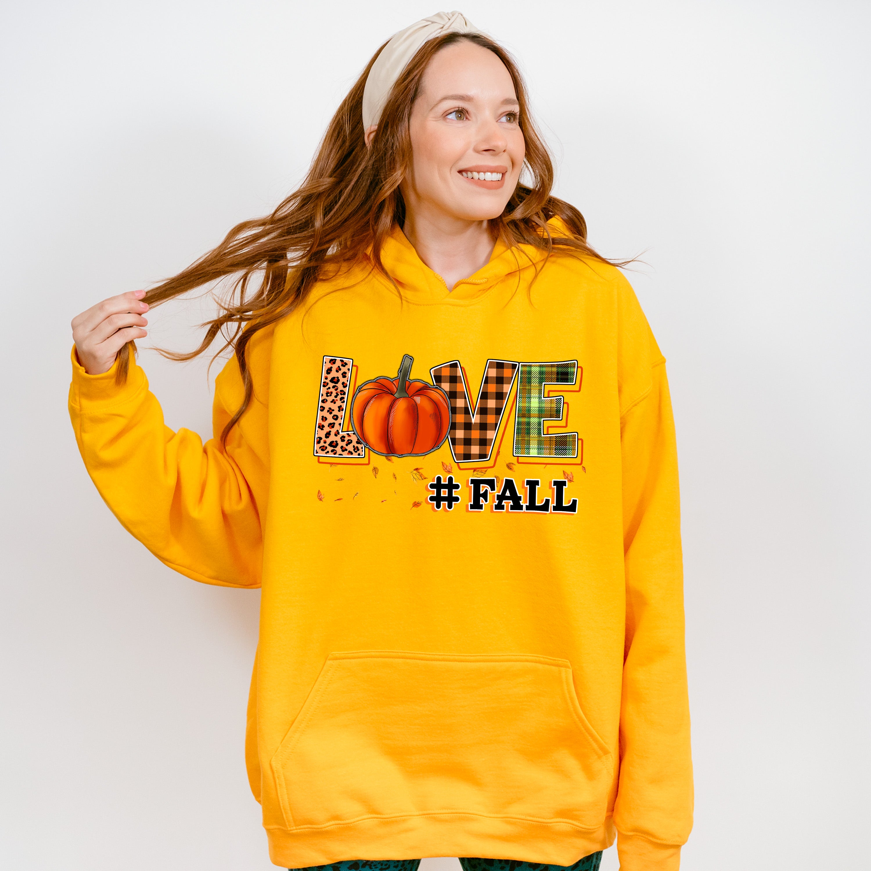 Love Fall Pumpkin Design - Fall Unisex Crewneck T-Shirt Sweatshirt Hoodie